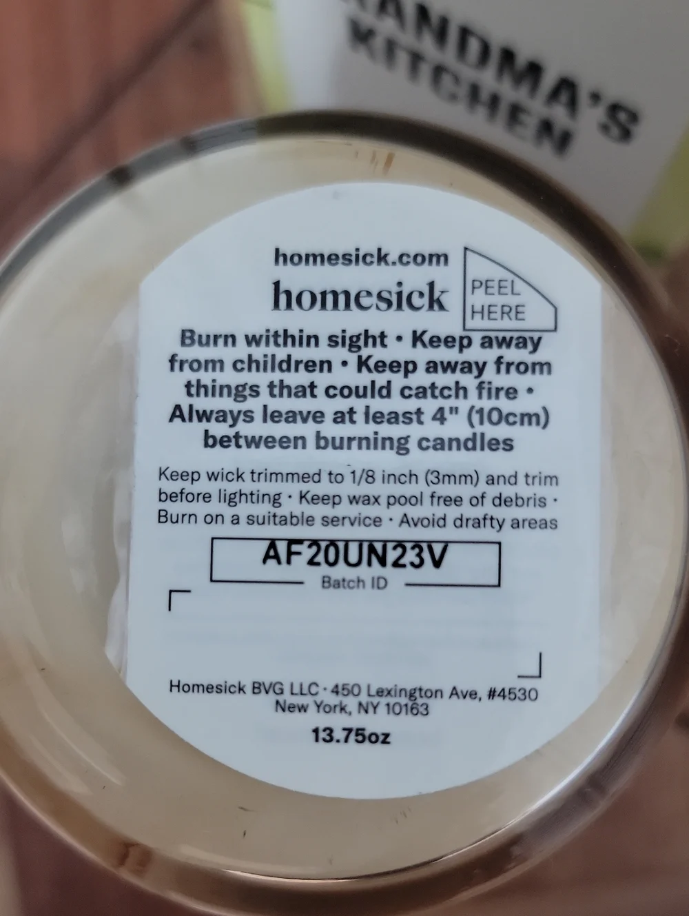 Homesick Grandma's Kitchen Scented Candle - Cream